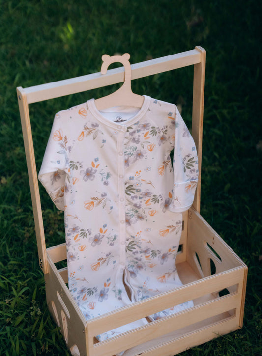 SnapGown Romper & Beanie Set - Modern Daisy