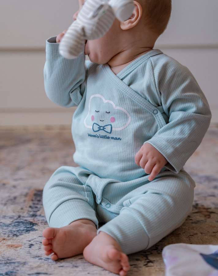 Baby Blue Kimono - Mom's little man