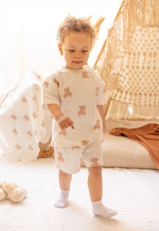 Teddy Bear Muslin 2 Pieces Set