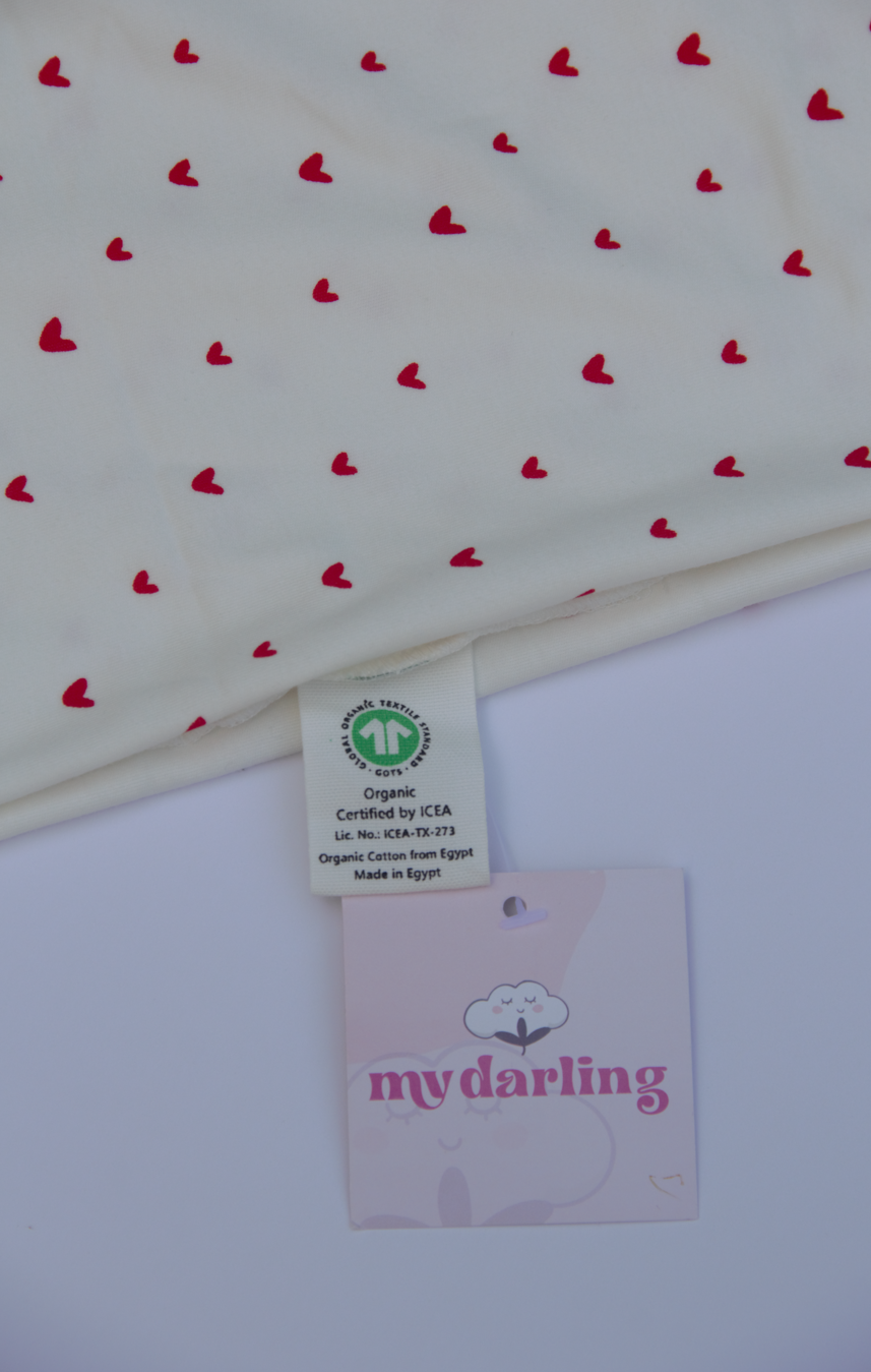 Receiving Blanket - Red Hearts