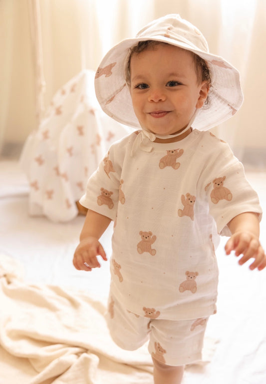 Teddy Bear Muslin 2 Pieces Set