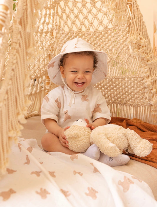 Teddy Top, Short & Sunhat Set