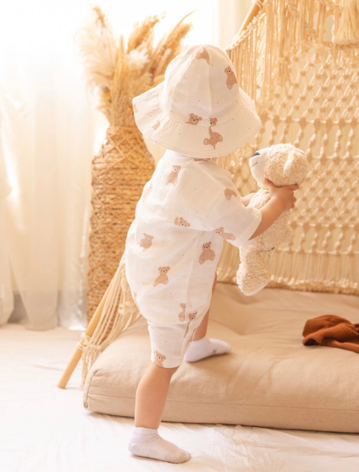Muslin Sunhat - Teddy Bear