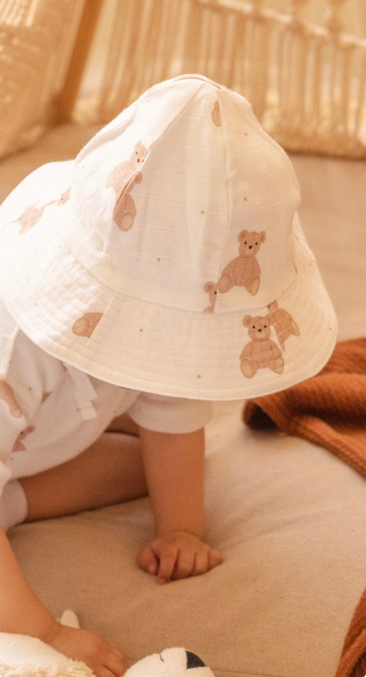 Muslin Sunhat - Teddy Bear