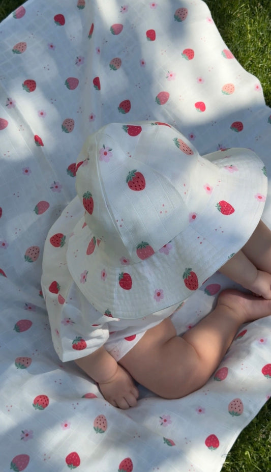 Muslin Sunhat - Berry Bloom