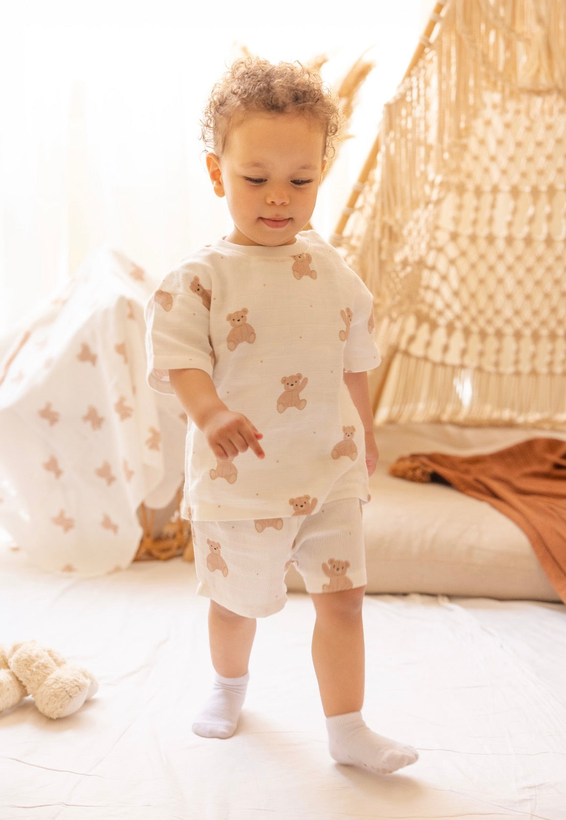 Teddy Bear Muslin 2 Pieces Set