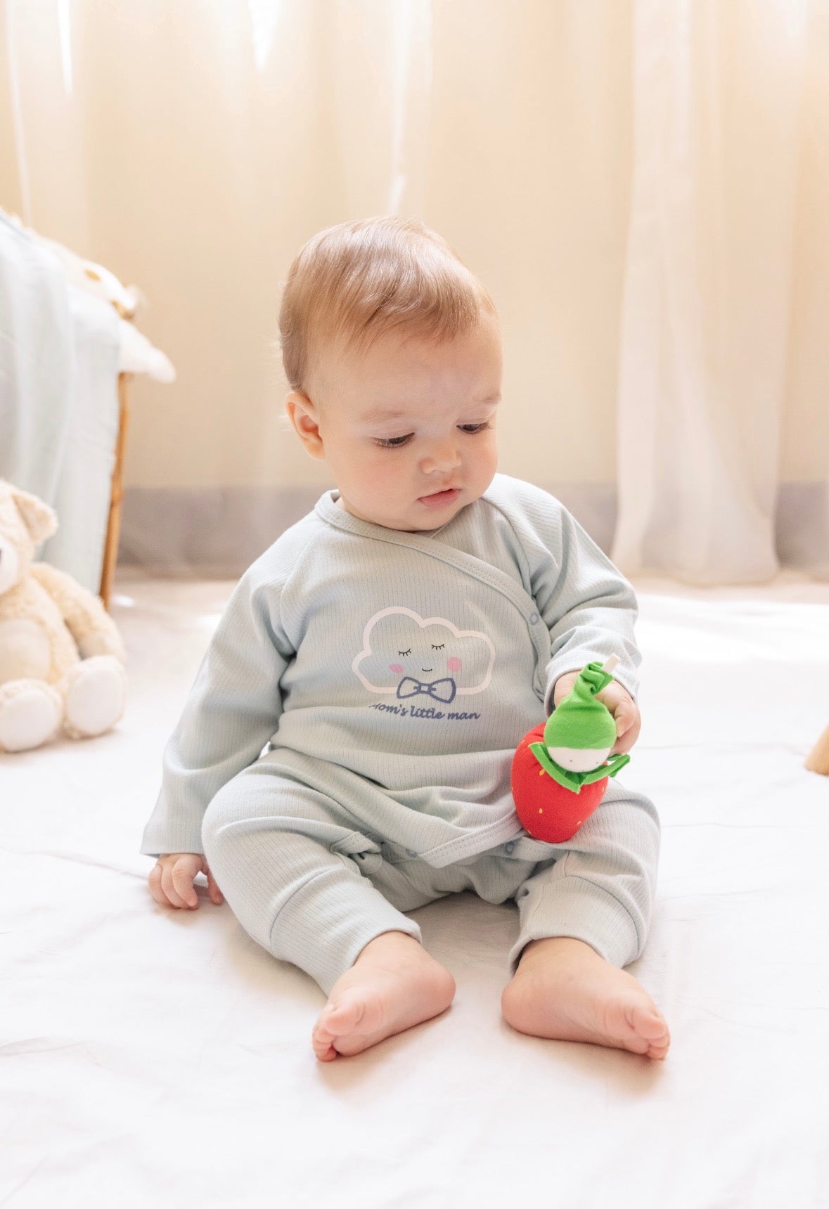 Baby Blue Kimono - Mom's little man