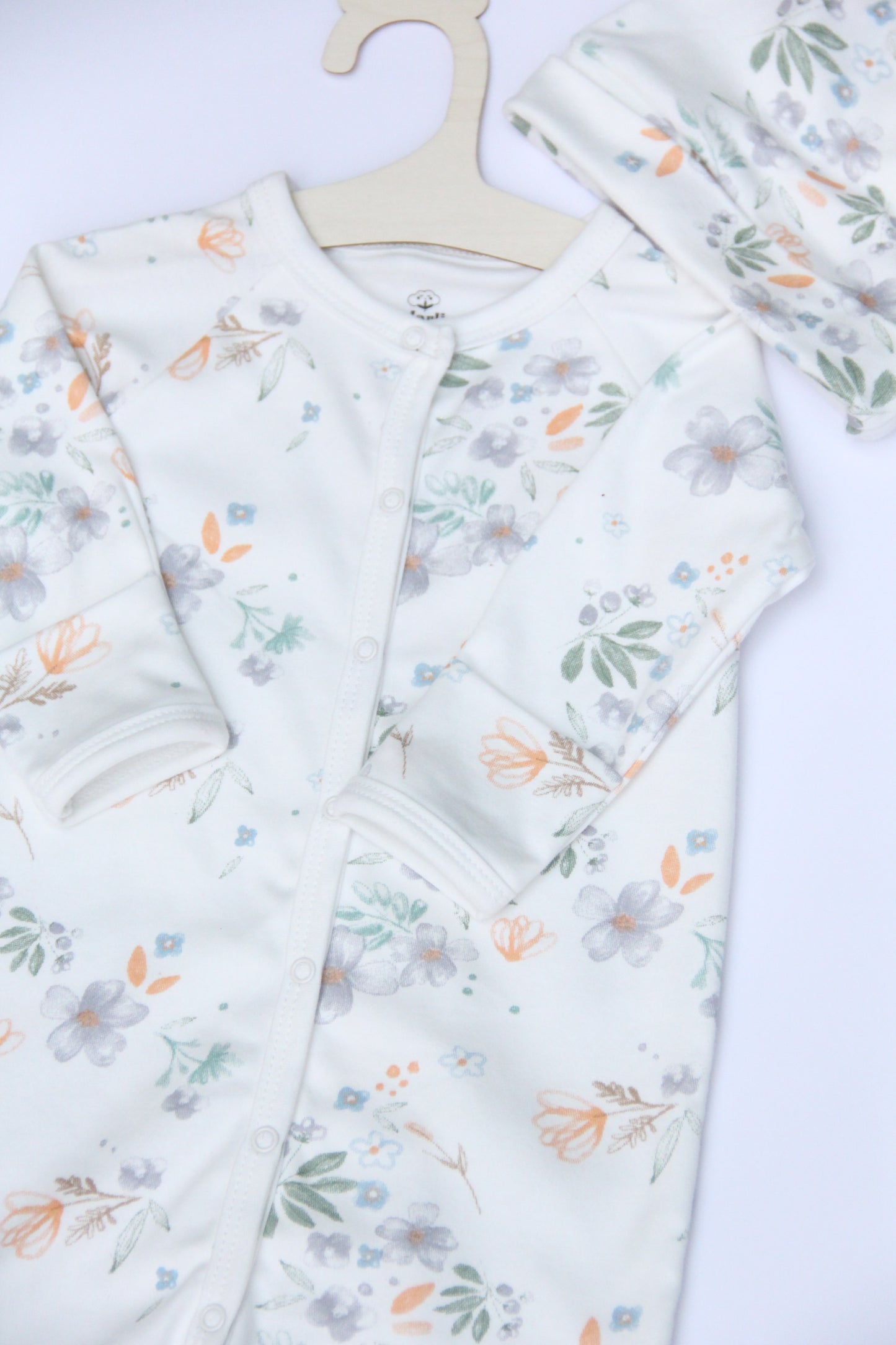 SnapGown Romper & Beanie Set - Modern Daisy