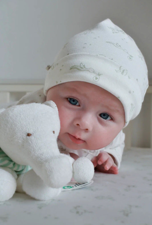 Top Knot Beanie - Lovey Stork