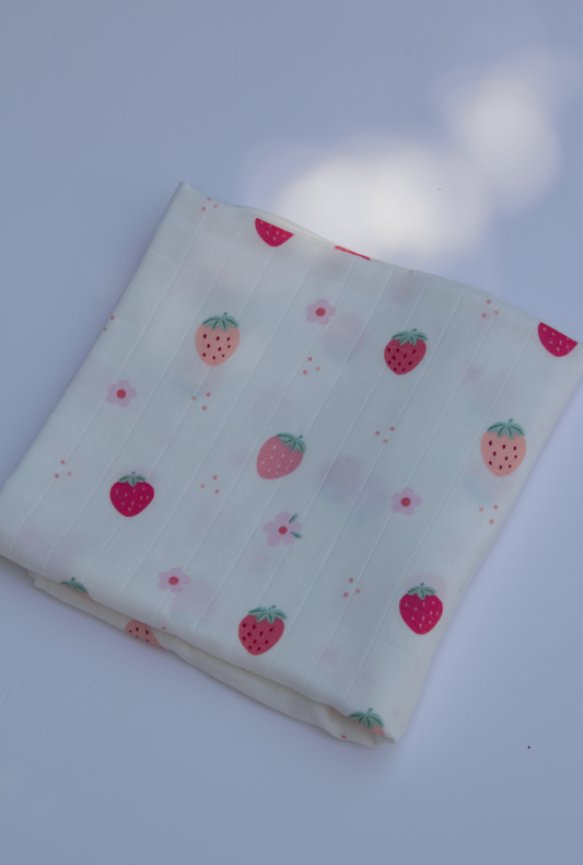 Muslin Receiving Blanket - Berry Bloom