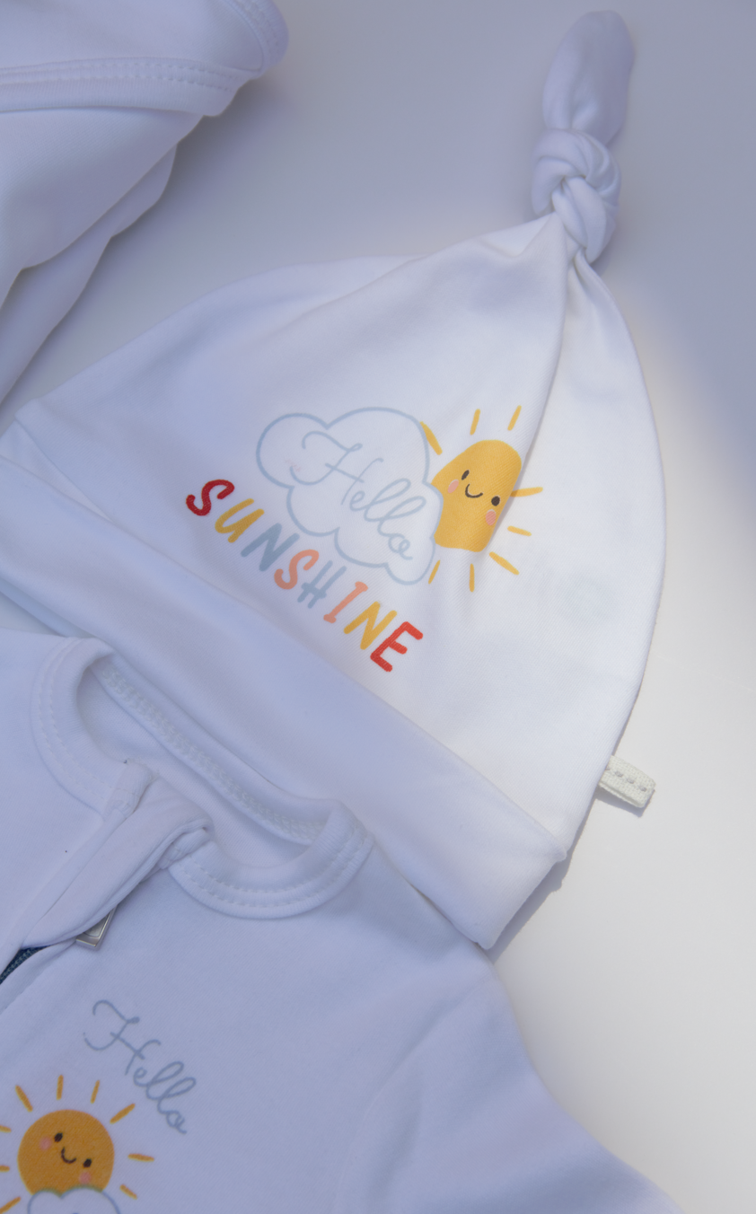Top Knot Beanie - Hello Sunshine