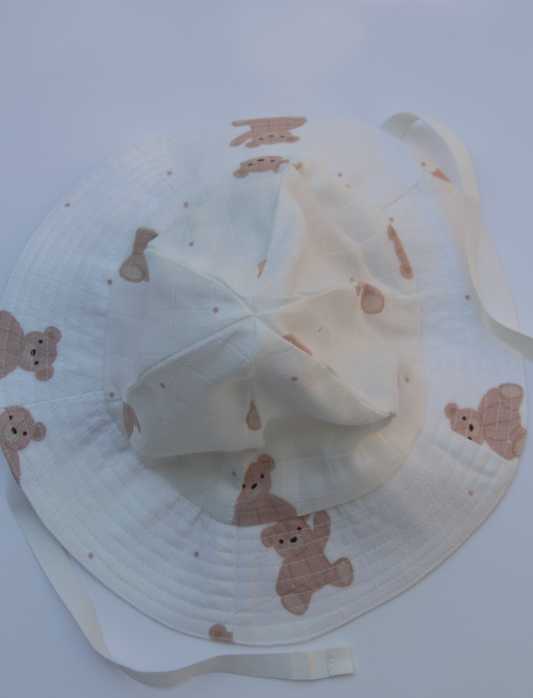 Muslin Sunhat - Teddy Bear